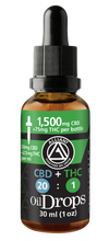 Load image into Gallery viewer, CBD+THC 20:1 Oil Drops bottle 30ml