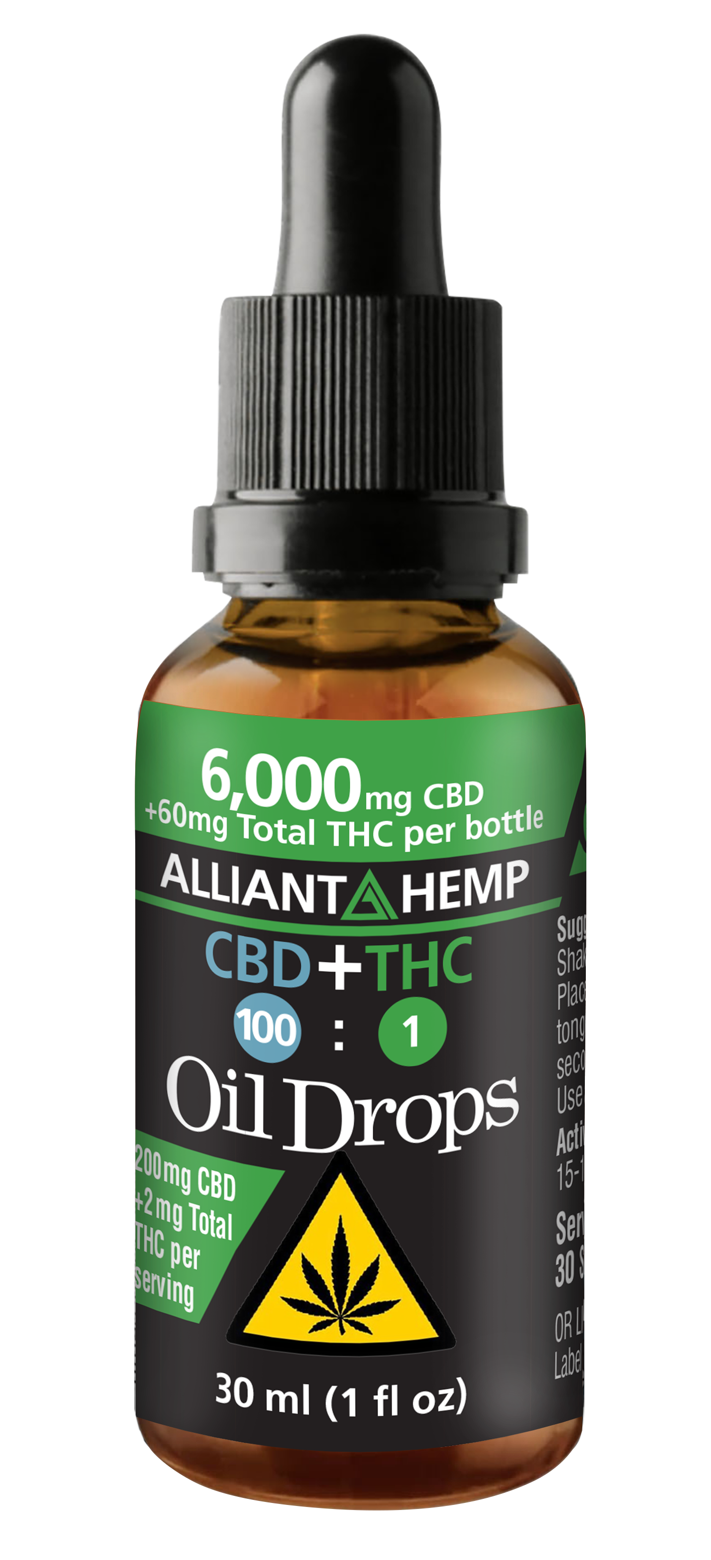 100:1 CBD + THC Oil Drops | 6,000 mg CBD Hemp Oil – Alliant Hemp LLC