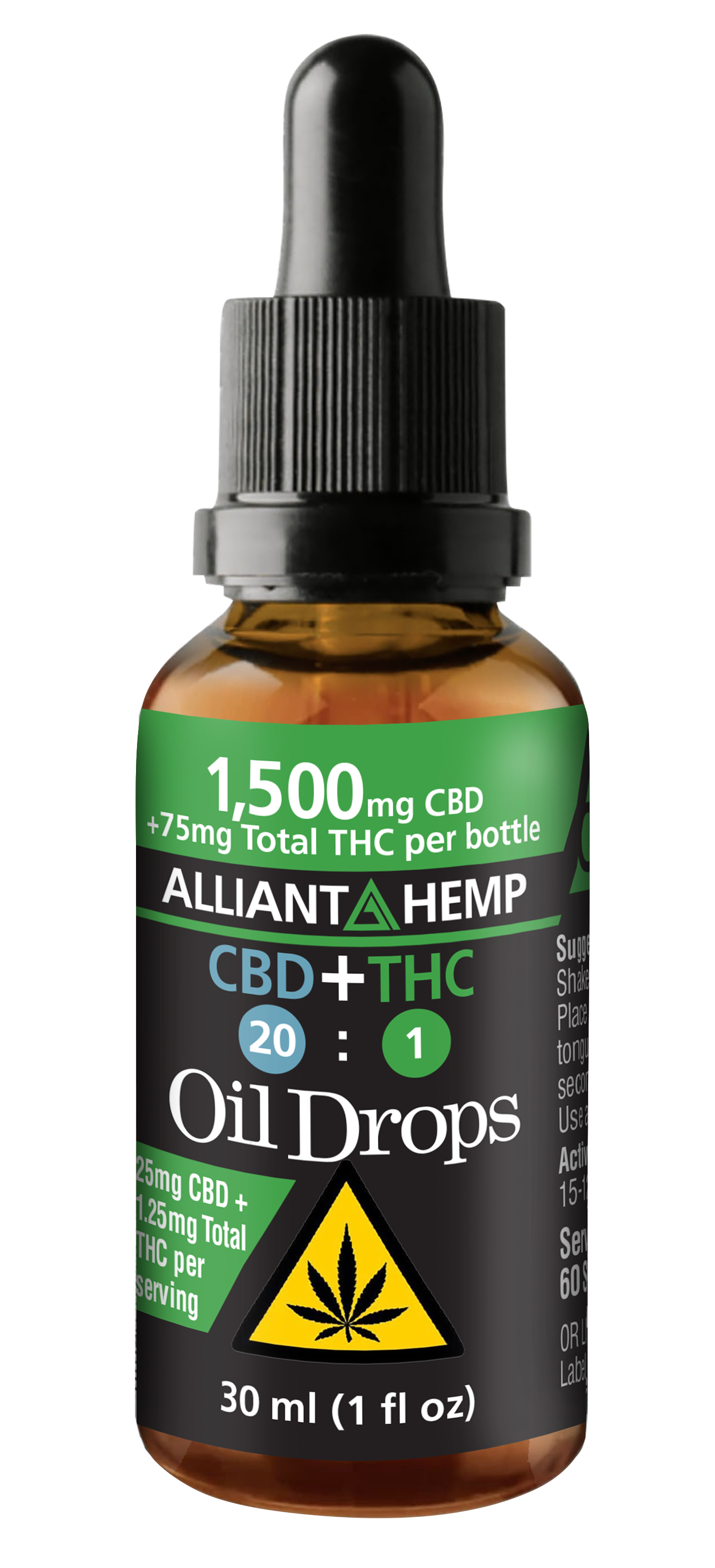 20:1 CBD + THC Oil Drops | 6,000 mg CBD per 30 ml – Alliant Hemp LLC