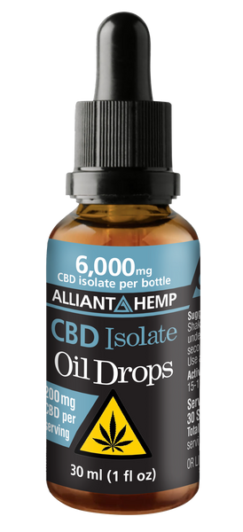 CBD Isolate Oil Drops | 6,000 mg CBD | THC Free – Alliant Hemp LLC