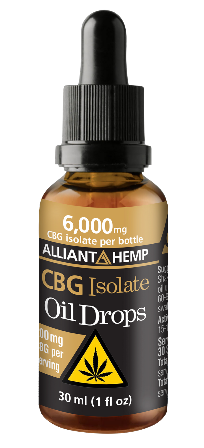 CBG Isolate Oil Drops | 6,000 mg THC-Free Hemp Oil – Alliant Hemp LLC