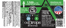 Load image into Gallery viewer, 50 mg CBD + 2.5 mg THC per ml Full-Spectrum CBD Oil Drops
